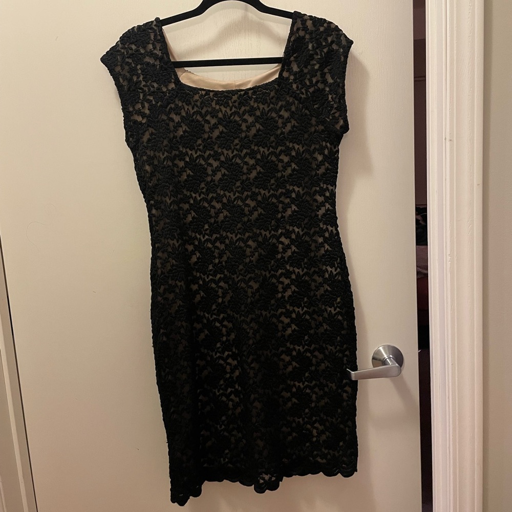 Coldwater Creek Black Lace Midi Dress